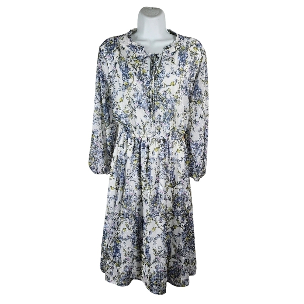 TORRID FLORAL VINE KEYHOLE NECKLINE LINED DRESS